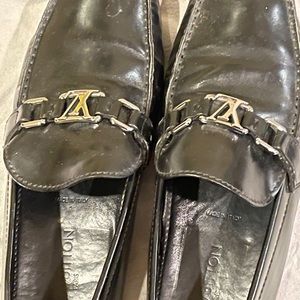 black leather loafers by louis vuitton